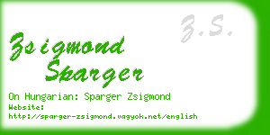 zsigmond sparger business card